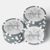 Klassisches Personalisiertes Monogramm und Name Pokerchips (Stapel)