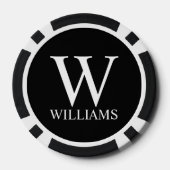 Klassisches Personalisiertes Monogramm und Name Pokerchips (Rückseite)