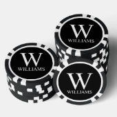 Klassisches Personalisiertes Monogramm und Name Pokerchips (Stapel)
