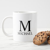 Klassisches Personalisiertes Monogramm und Name Ri Jumbo-Tasse