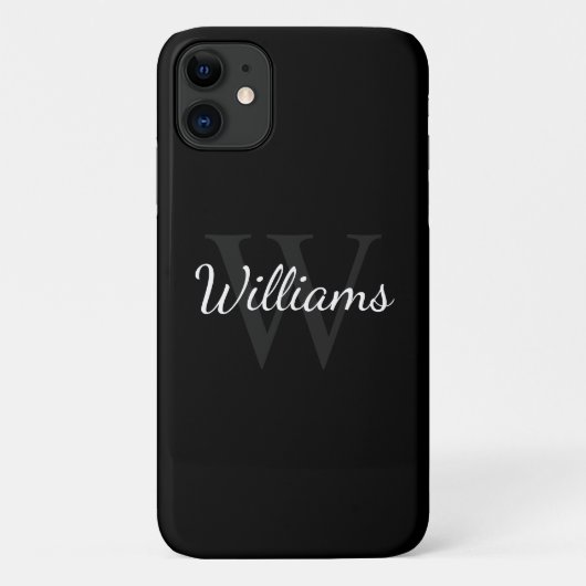 Klassisches Personalisiertes Monogramm und Name Sc Case-Mate iPhone Hülle (Rückseite)