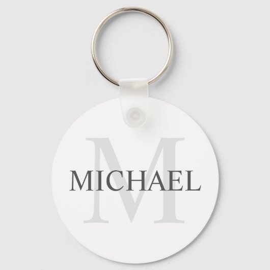 Klassisches Personalisiertes Monogramm und Name Schlüsselanhänger (Vorderseite)