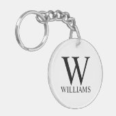 Klassisches Personalisiertes Monogramm und Name Schlüsselanhänger (Vorderseite links)