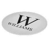 Klassisches Personalisiertes Monogramm und Name Schneidebrett (Ecke)
