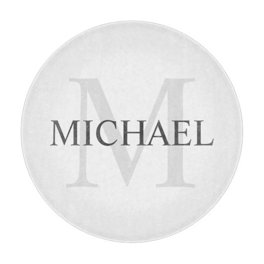 Klassisches Personalisiertes Monogramm und Name Schneidebrett (Vorderseite)