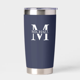 Klassisches Personalisiertes Monogramm und Name Thermobecher