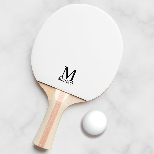 Klassisches Personalisiertes Monogramm und Name Tischtennis Schläger