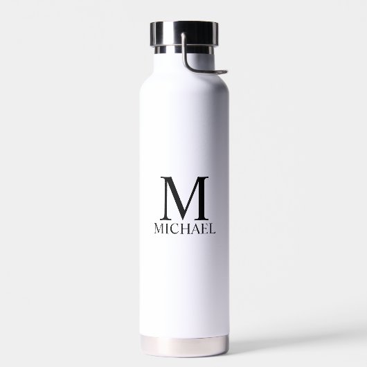 Klassisches Personalisiertes Monogramm und Name Trinkflasche (Links)