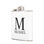 Klassisches Personalisiertes Monogramm und Namensf Flachmann (Links)