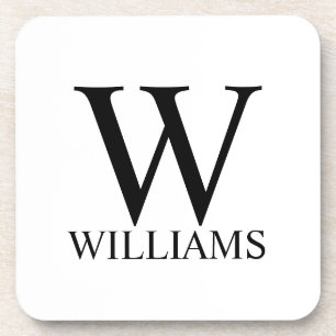 Klassisches personalisiertes Monogramm und Namensg Getränkeuntersetzer