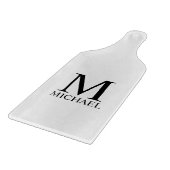 Klassisches Personalisiertes Monogramm und Namensz Schneidebrett (Ecke)
