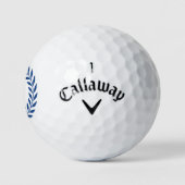 Klassisches Personalisiertes Monogramm Wreath Blue Golfball (Logo)