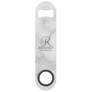 Klassisches personalisiertes Patenmonogramm und Na Speed Flaschenöffner