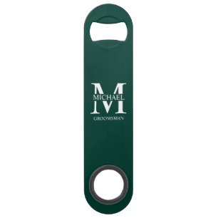 Klassisches personalisiertes Patenmonogramm und Na Speed Flaschenöffner