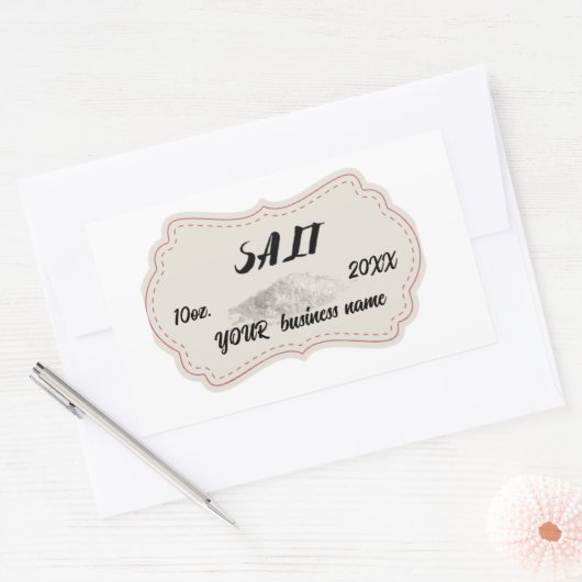Klassisches personalisiertes Rundfleisch-Etikett S Rechteckiger Aufkleber (Umschlag)