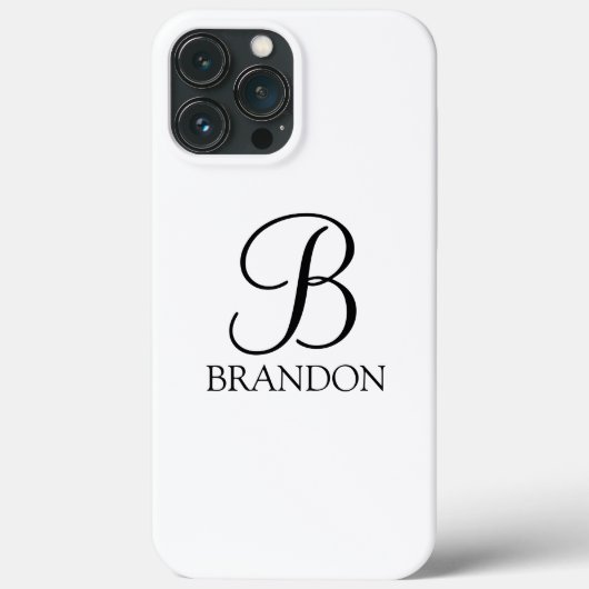 Klassisches Personalisiertes Skriptmonogramm und N Case-Mate iPhone Hülle (Rückseite)