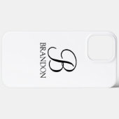 Klassisches Personalisiertes Skriptmonogramm und N Case-Mate iPhone Hülle (Rückseite (Horizontal))