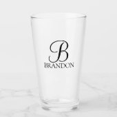 Klassisches Personalisiertes Skriptmonogramm und N Glas (Vorderseite)