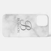 Klassisches Personalisiertes Skriptmonogramm und N iPhone Hülle (Rückseite (Horizontal))