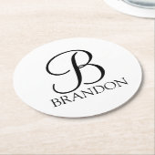 Klassisches Personalisiertes Skriptmonogramm und N Runder Pappuntersetzer (Angewinkelt)