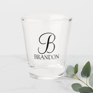 Klassisches Personalisiertes Skriptmonogramm und N Schnapsglas