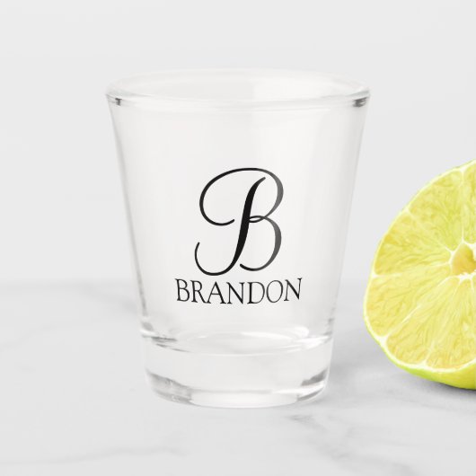 Klassisches Personalisiertes Skriptmonogramm und N Schnapsglas (Vorderseite)