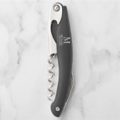 Klassisches personalisiertes Trauzeuge-Monogramm u Kellnermesser (Vorderseite)
