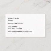 Klassisches Pet Grooming Visitenkarte (Rückseite)