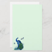 Klassisches Pfau- und Dragonfly-Design Briefpapier (Vorne/Hinten)