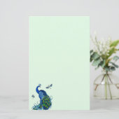 Klassisches Pfau- und Dragonfly-Design Briefpapier (Stehend Vorderseite)