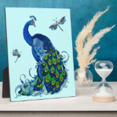 Klassisches Pfau- und Dragonfly-Design Fotoplatte (Seite)