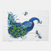 Klassisches Pfau- und Dragonfly-Design Handtuch (Horizontal)