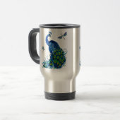 Klassisches Pfau- und Dragonfly-Design Reisebecher (Vorderseite Links)