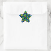 Klassisches Pfau- und Dragonfly-Design Stern-Aufkleber (Tasche)