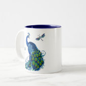 Klassisches Pfau- und Dragonfly-Design Zweifarbige Tasse (Vorderseite Links)