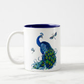 Klassisches Pfau- und Dragonfly-Design Zweifarbige Tasse (Links)