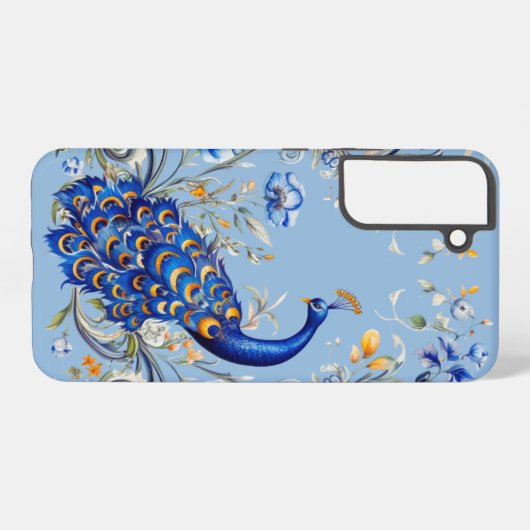 Klassisches Pfauendesign - Elegantes Geschenk für Samsung Galaxy Hülle (Rückseite (Horizontal))
