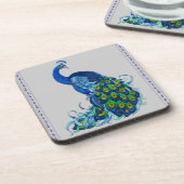 Klassisches Pfauendesign Getränkeuntersetzer (Linke Seite)