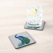 Klassisches Pfauendesign Getränkeuntersetzer (Rechte Seite)