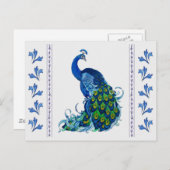 Klassisches Pfauendesign Postkarte (Vorne/Hinten)