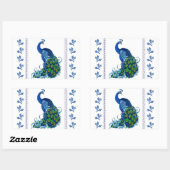 Klassisches Pfauendesign Rechteckiger Aufkleber (Blatt)