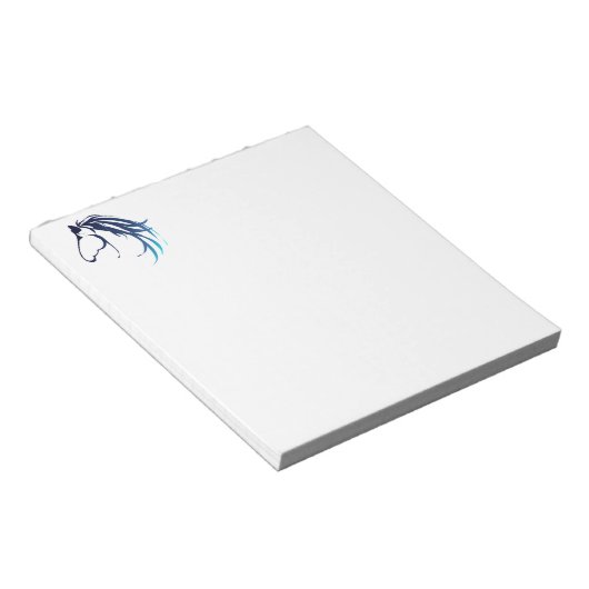 Klassisches Pferdekopflogo in blau Notizblock (angewinkelt)