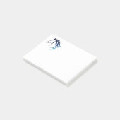 Klassisches Pferdekopflogo in blau Post-it Klebezettel (angewinkelt)