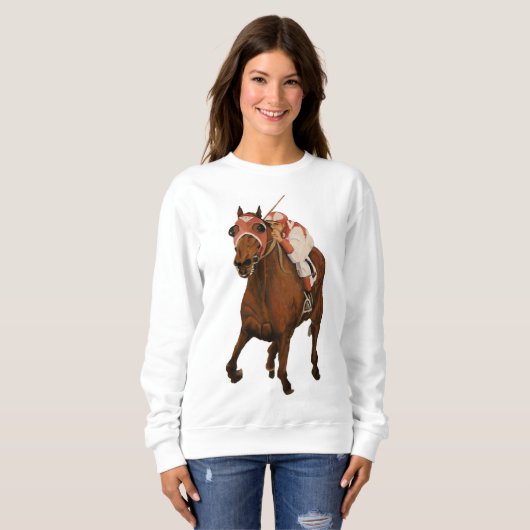 Klassisches Pferderennen Seabiscuit Beats War Admi Sweatshirt (Vorne ganz)