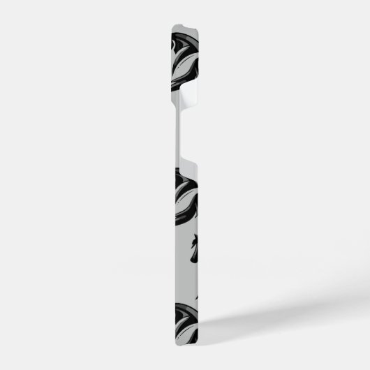 Klassisches Pferdeschwarzes Silhouette Muster iPhone Hülle (Linke Seite)