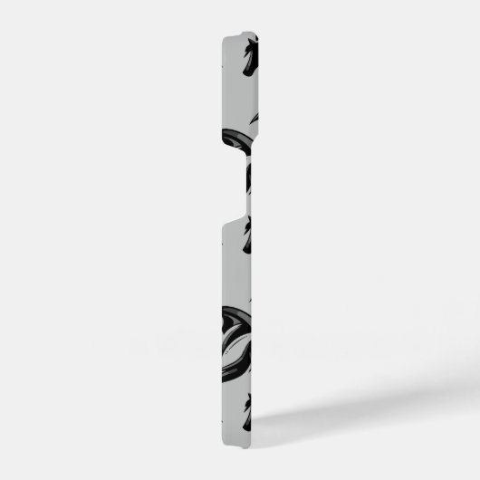 Klassisches Pferdeschwarzes Silhouette Muster iPhone Hülle (Rechte Seite)