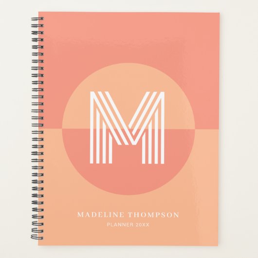 Klassisches Pfirsichrosa Geometrisches, modernes M Planer (Vorderseite)