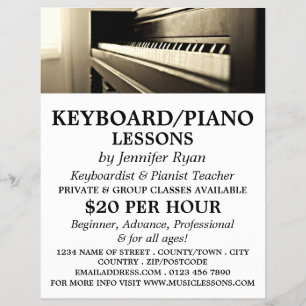 Klassisches Piano, Keyboard, Klavierunterricht Flyer