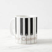Klassisches Piano Keyes Benutzerdefinierter Text i Kaffeetasse (Vorderseite Links)