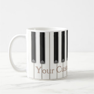 Klassisches Piano Keyes Benutzerdefinierter Text i Kaffeetasse
